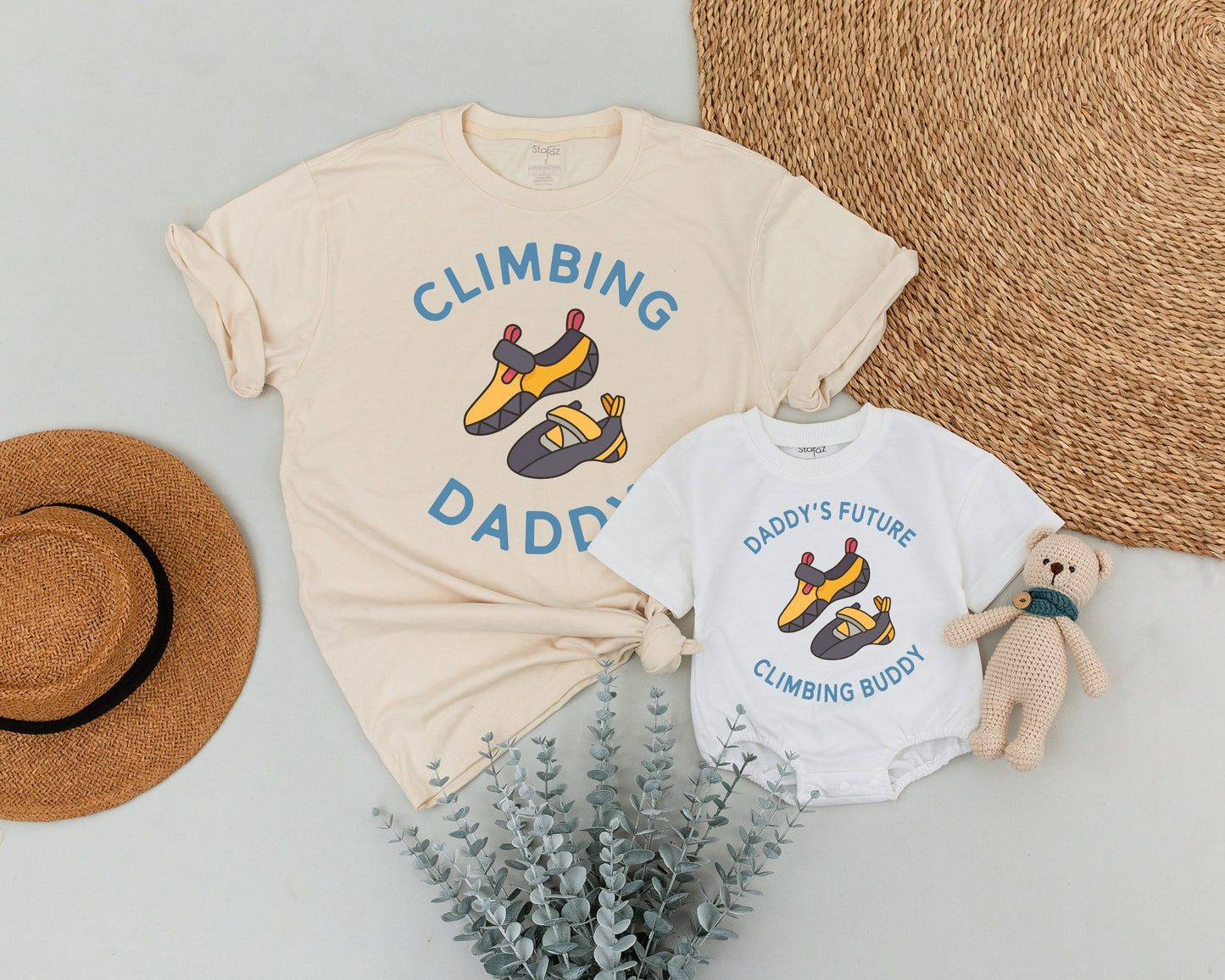 Rock Climbing Dad & Baby Matching Shirt Father's Day Gift Family Adventure Outfit