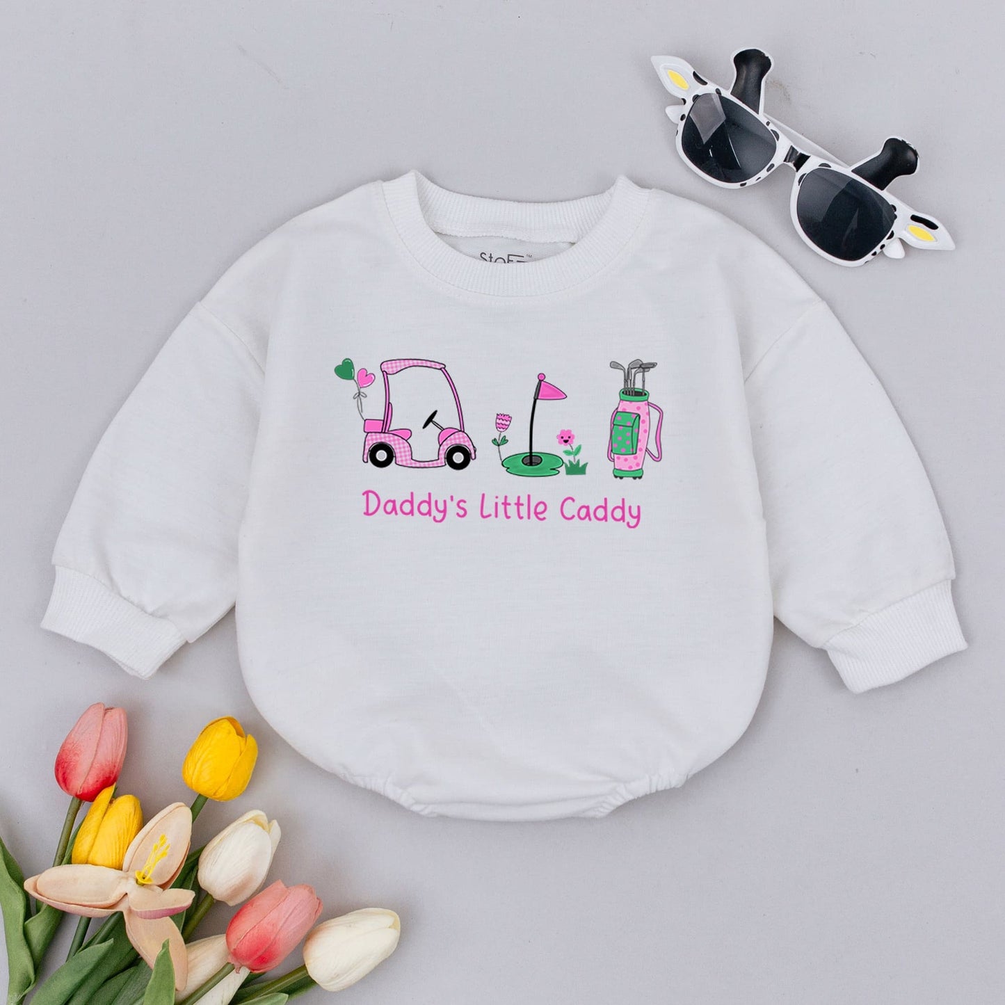 Daddy's Little Caddy Baby Romper Golf Baby Outfit Daddy’s Golfing Buddy Bodysuit Father's Day Gift Newborn