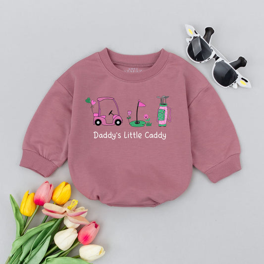 Daddy's Little Caddy Baby Romper Golf Baby Outfit Daddy’s Golfing Buddy Bodysuit Father's Day Gift Newborn