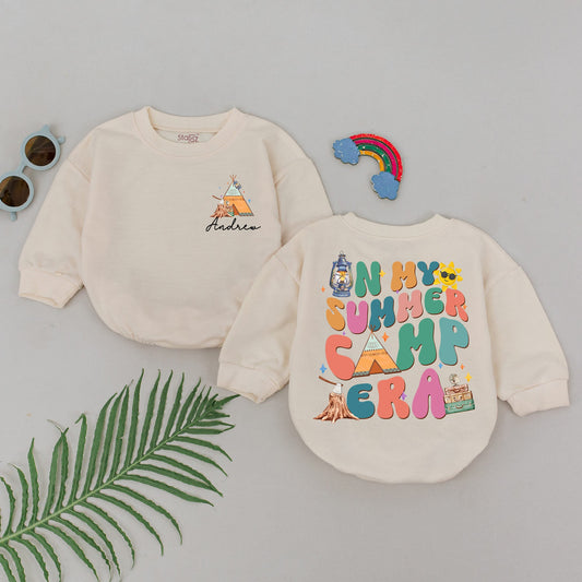 In My Summer Camp Era Romper Baby Bodysuit Adventure Theme Camping Gift Toddler Outfit Playful Childish Design