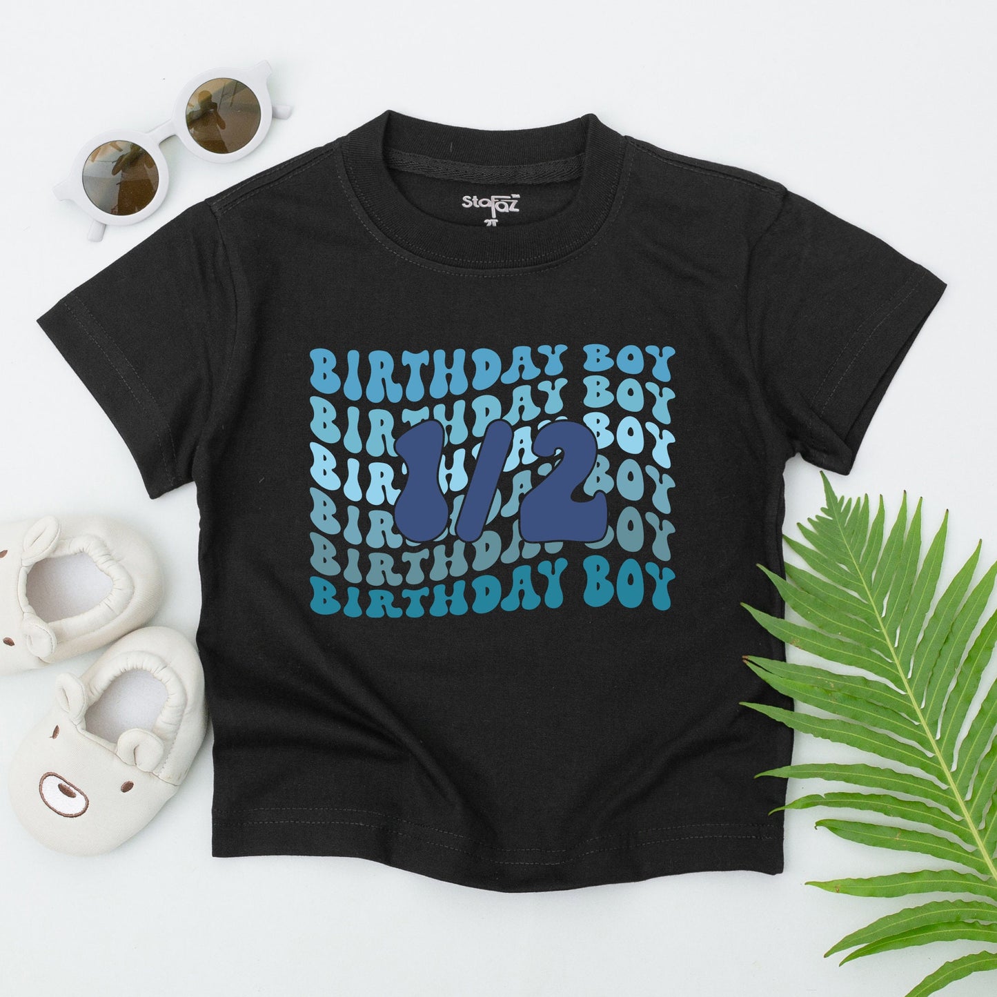 Half Birthday Boy T-Shirt Six Months Old Half Way To One Baby Outfit Perfect 6 Month Celebration Gift Toddler Clothes