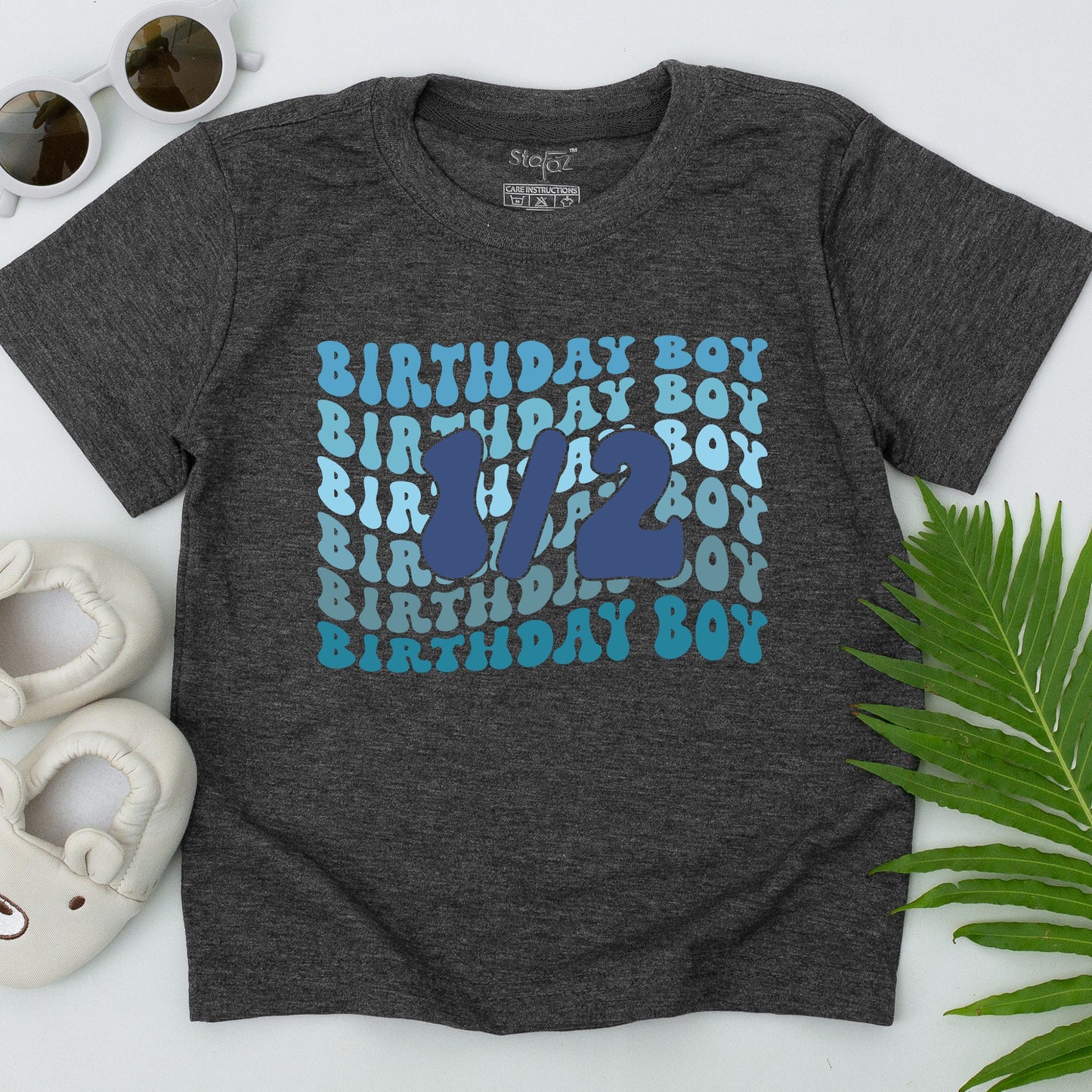 Half Birthday Boy T-Shirt Six Months Old Half Way To One Baby Outfit Perfect 6 Month Celebration Gift Toddler Clothes