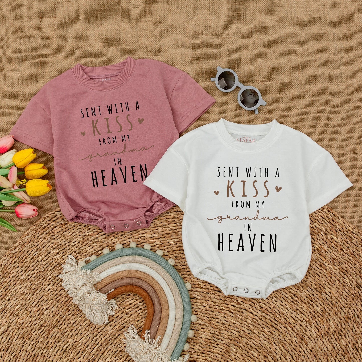 Newborn Baby Bubble Romper Sent With A Kiss From Grandma In Heaven