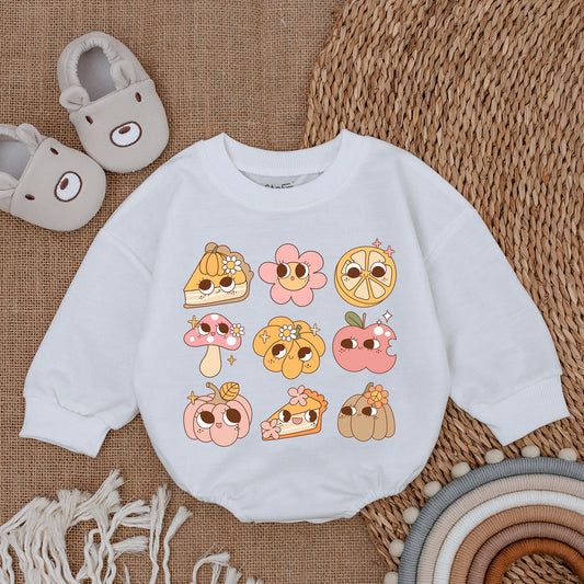 Groovy Pumpkin Baby Girl Romper My First Thanksgiving Outfit Adorable Fall Bubble Onesie for Little Pumpkins and Spooky Season Fun