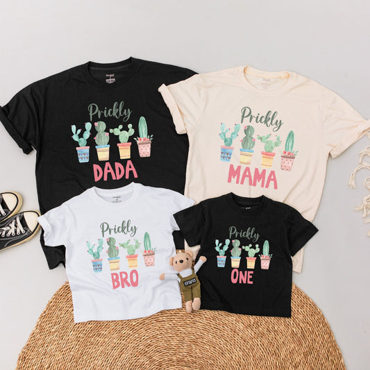 Cute Cactus Family Matching Shirts First Fiesta Birthday Outfit Baby Bodysuit Whats Up Succa First Birthday Party Mom Dad Matching Tees