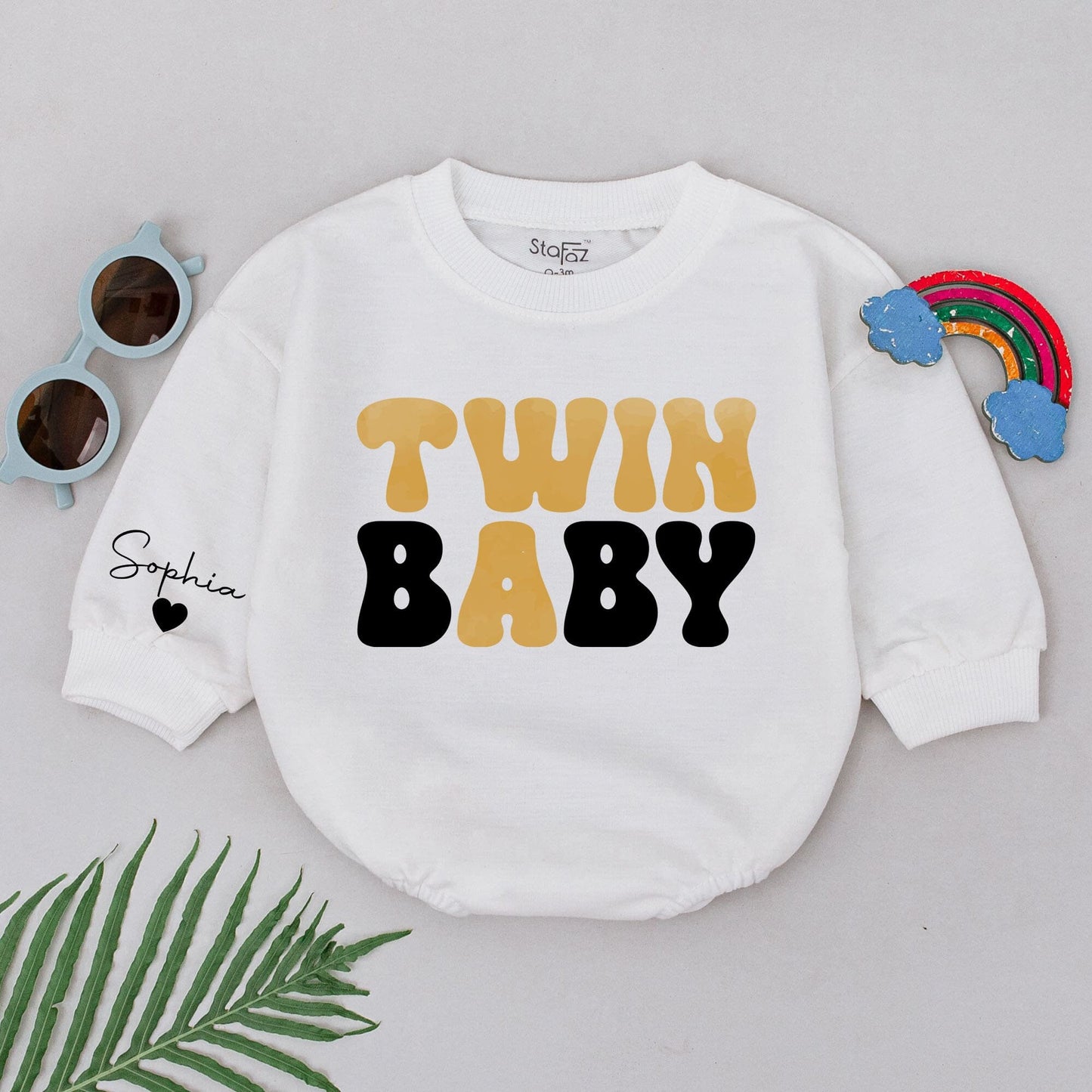 Personalized Best Friends Twin Baby Romper Custom Womb Mates Bodysuit Sweet BFF Soulmate Outfits Unique Twin Baby Shower Gift