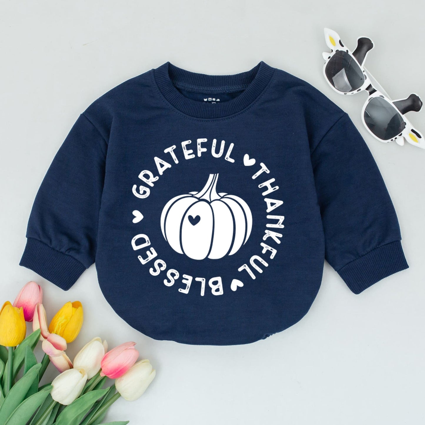 Autumn Harvest Baby Romper - Retro Pumpkin Spice Toddler Outfit