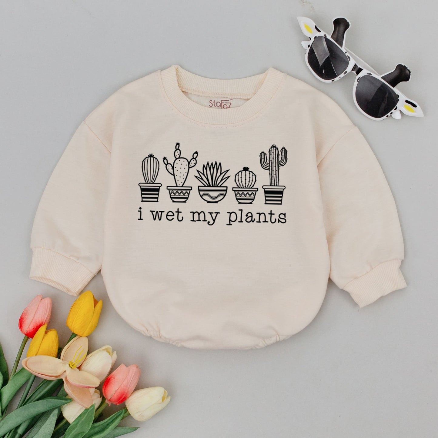 Retro Plant Baby Romper - Funny Cactus Toddler Gift, Unisex Outfit