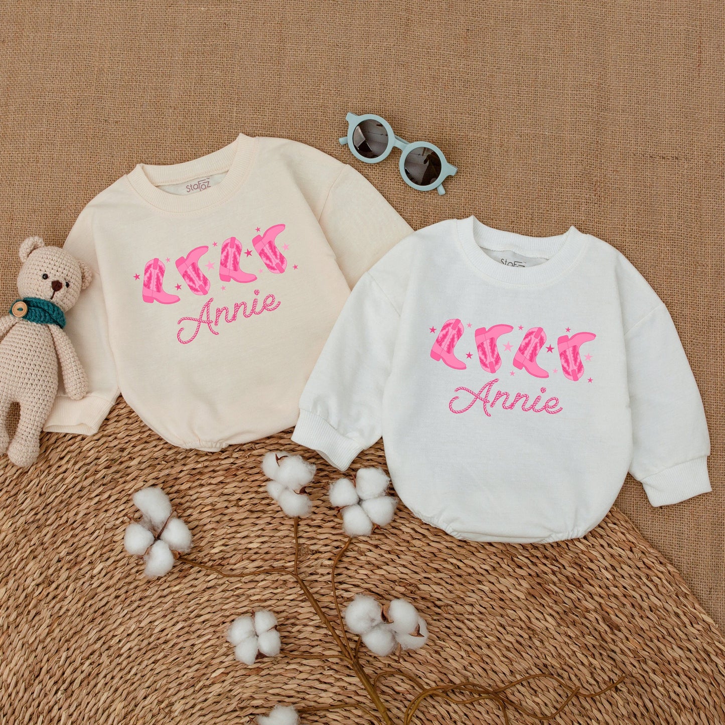 Cowgirl Boots Romper: Western Baby Girl Rodeo Outfit, Newborn Bubble Bodysuit, Country Baby Announcement, Unique Western Baby Gift, Soft Cotton (138 chars)