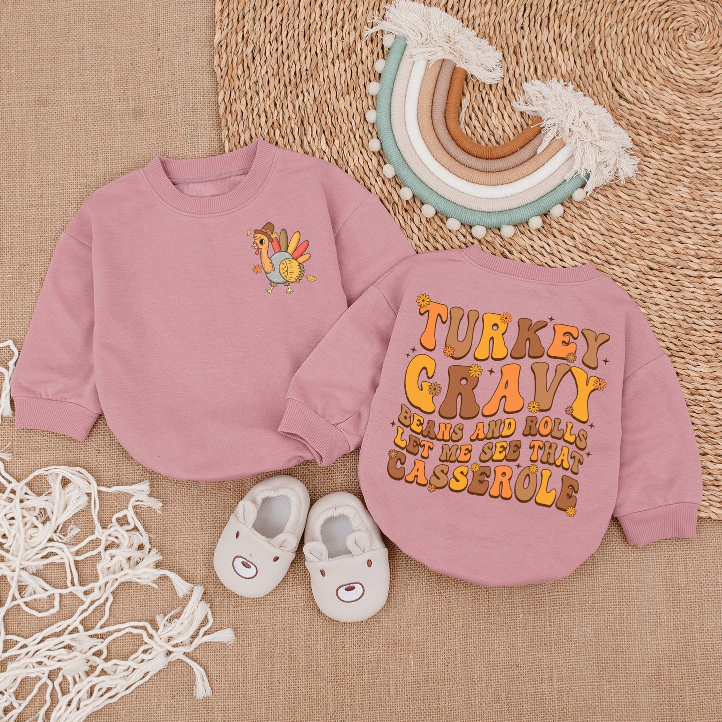 First Thanksgiving Baby Romper - Adorable Fall Outfit - Baby Shower Gift