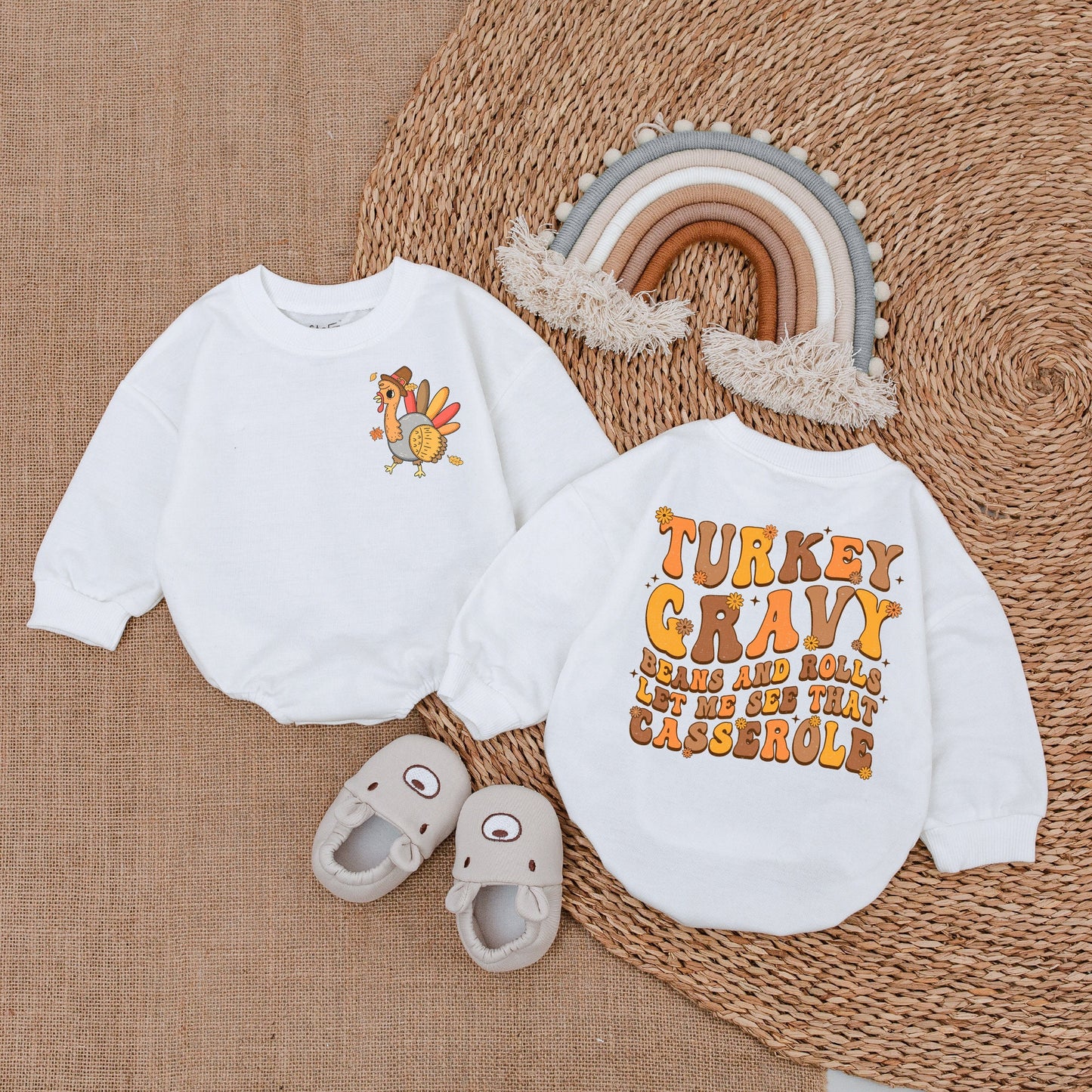 First Thanksgiving Baby Romper - Adorable Fall Outfit - Baby Shower Gift