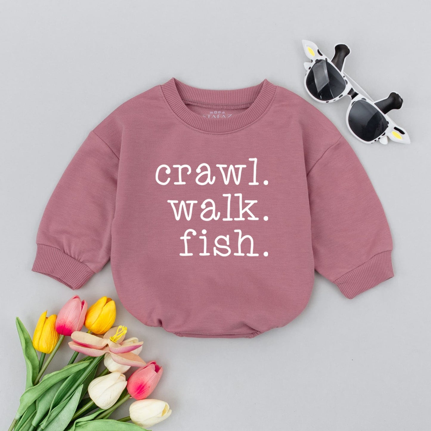Crawl Walk Fish Baby Romper Cute Fishing Buddy Infant Bodysuit Minimalist White Design Comfortable Baby Clothes Newborn Sports Outfit Baby Shower Gift Coming Home