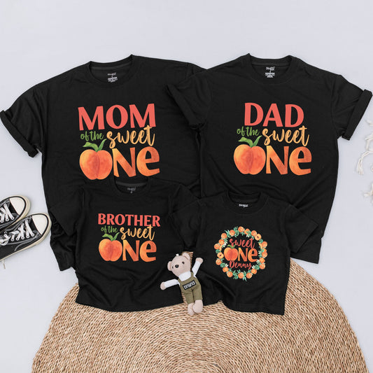 Sweet One Peach Shirt, 1st Birthday Girl Outfit, Mommy & Me Family Matching Peach Party Shirts, Custom Baby Bodysuit Gift