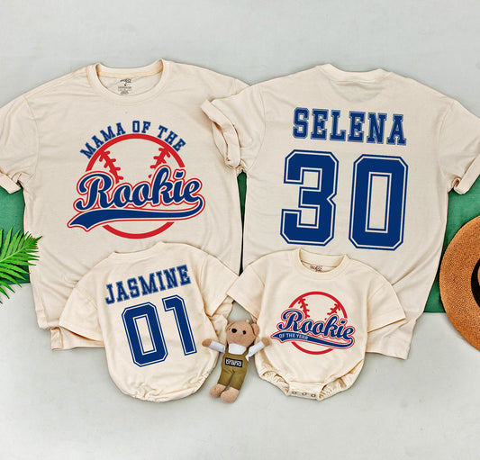 Rookie of the Year Baseball Birthday Shirt Red Blue First Birthday Boy Mama of the Year Matching Family Baseball Party Outfit