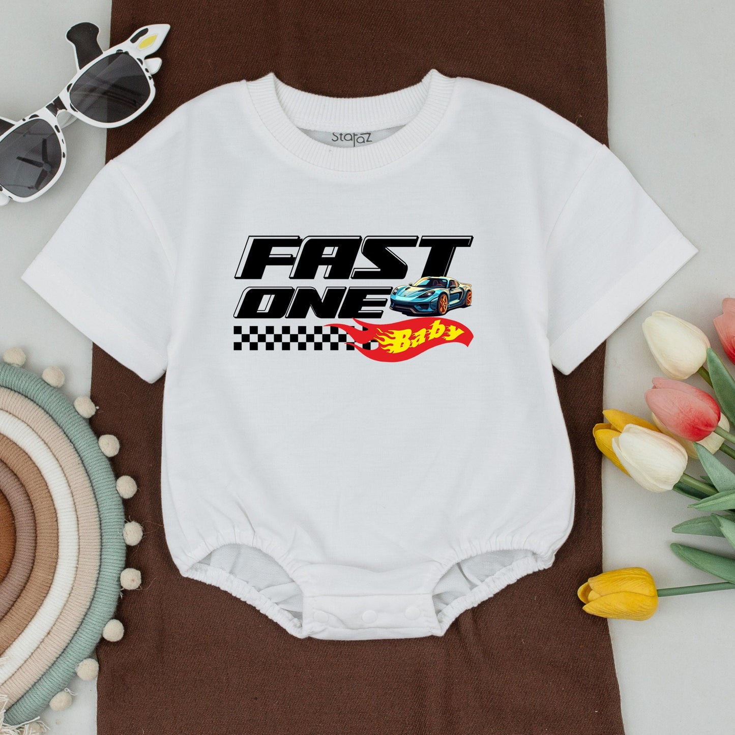 Personalized Pit Crew Birthday Boy Outfit, Fast One Racing Family Matching Shirts, Custom Name Race Car Party Bodysuit, First Birthday Outfit, Mommy and Me (139 chars)