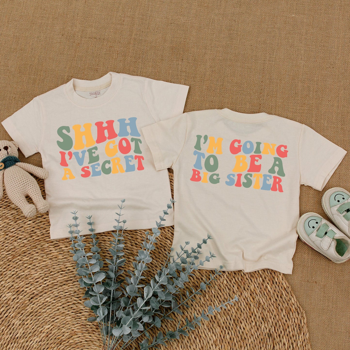 I've Got A Secret Big Sister Romper Baby Girl Announcement Outfit Newborn Bodysuit Sweatshirt T-Shirt Clothing Toddler New Baby Gift Comfortable