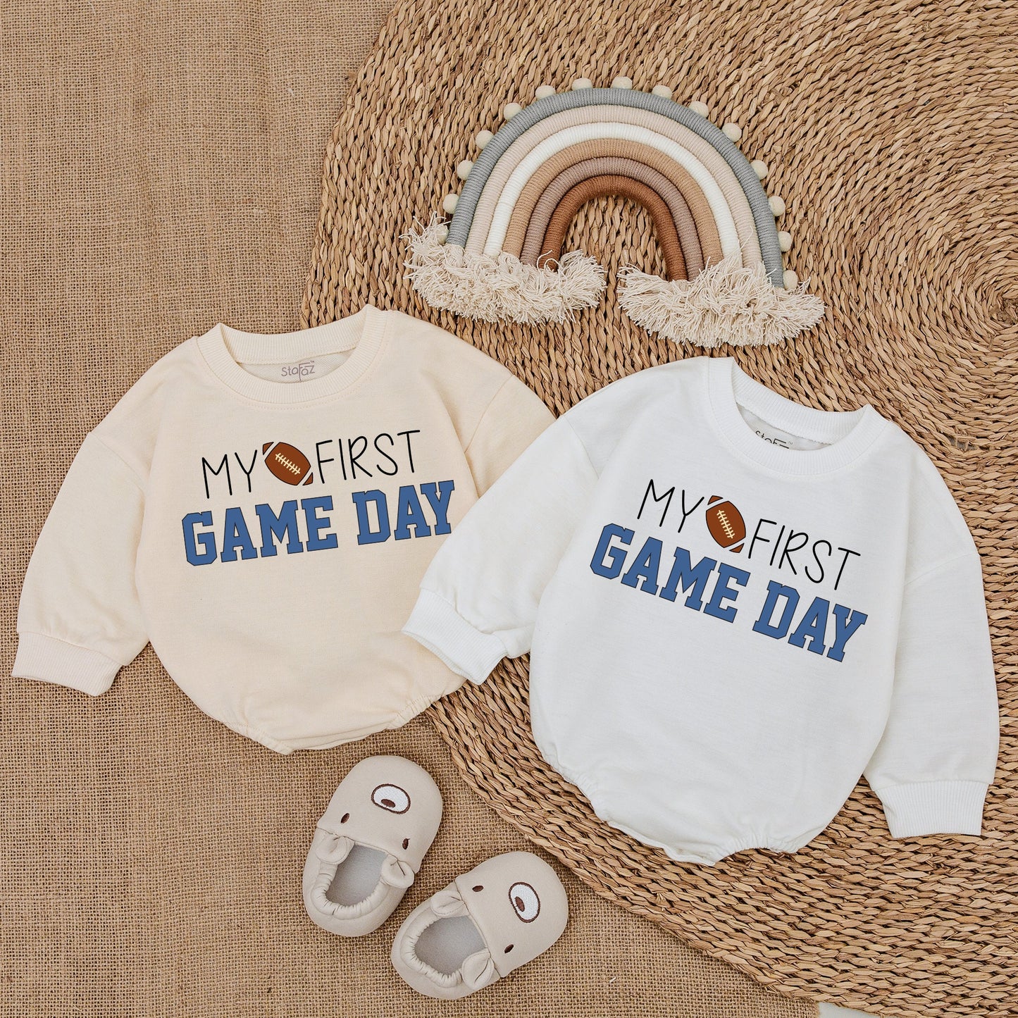 My First Game Day Romper Football Baby Shower Newborn Bodysuit First Father's Day Baby Outfit Gift For Baby Girl Other Day Celebration