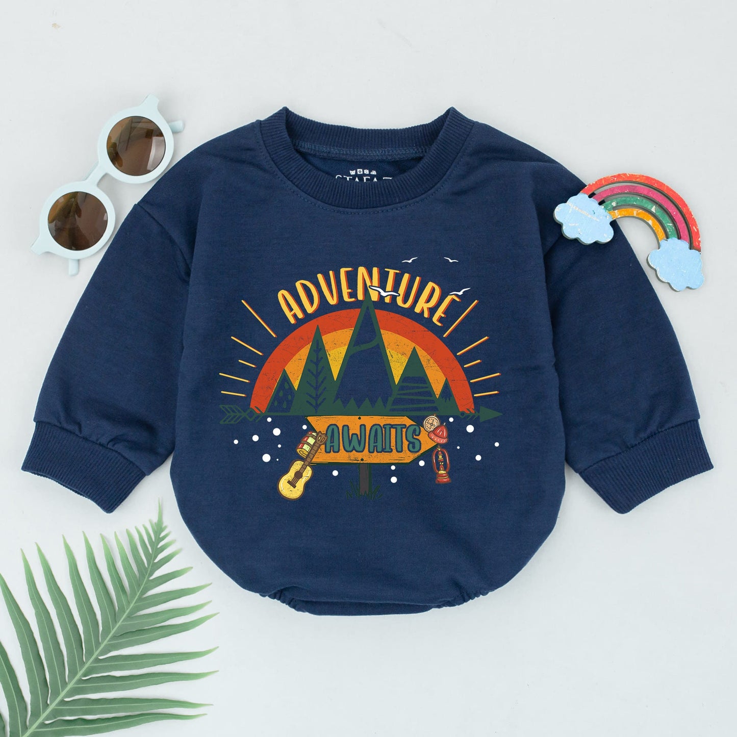 Adventure Awaits Baby Romper Tiny Adventurer Forest Clothes Mountain Rainbow Travel Gift Little Explorer Woodland Camping Hiking Explore Outfit