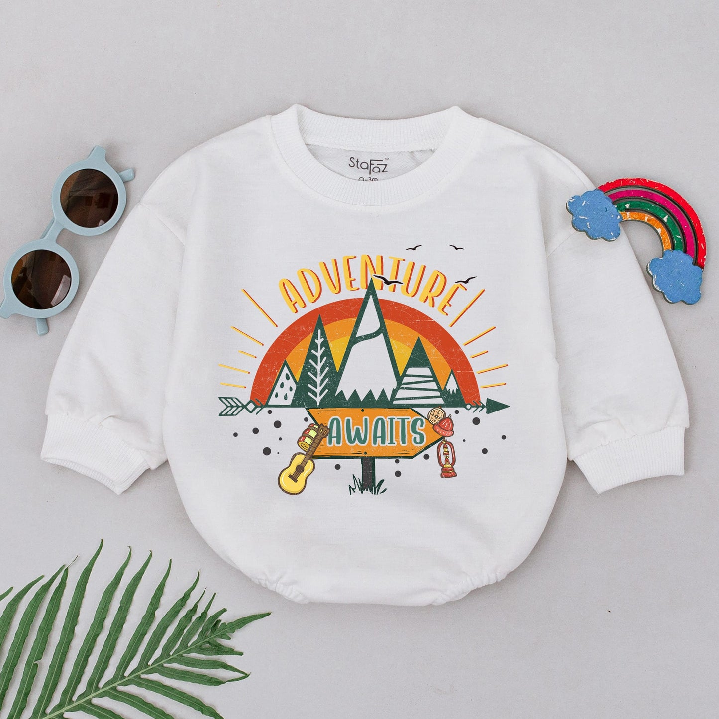 Adventure Awaits Baby Romper Tiny Adventurer Forest Clothes Mountain Rainbow Travel Gift Little Explorer Woodland Camping Hiking Explore Outfit