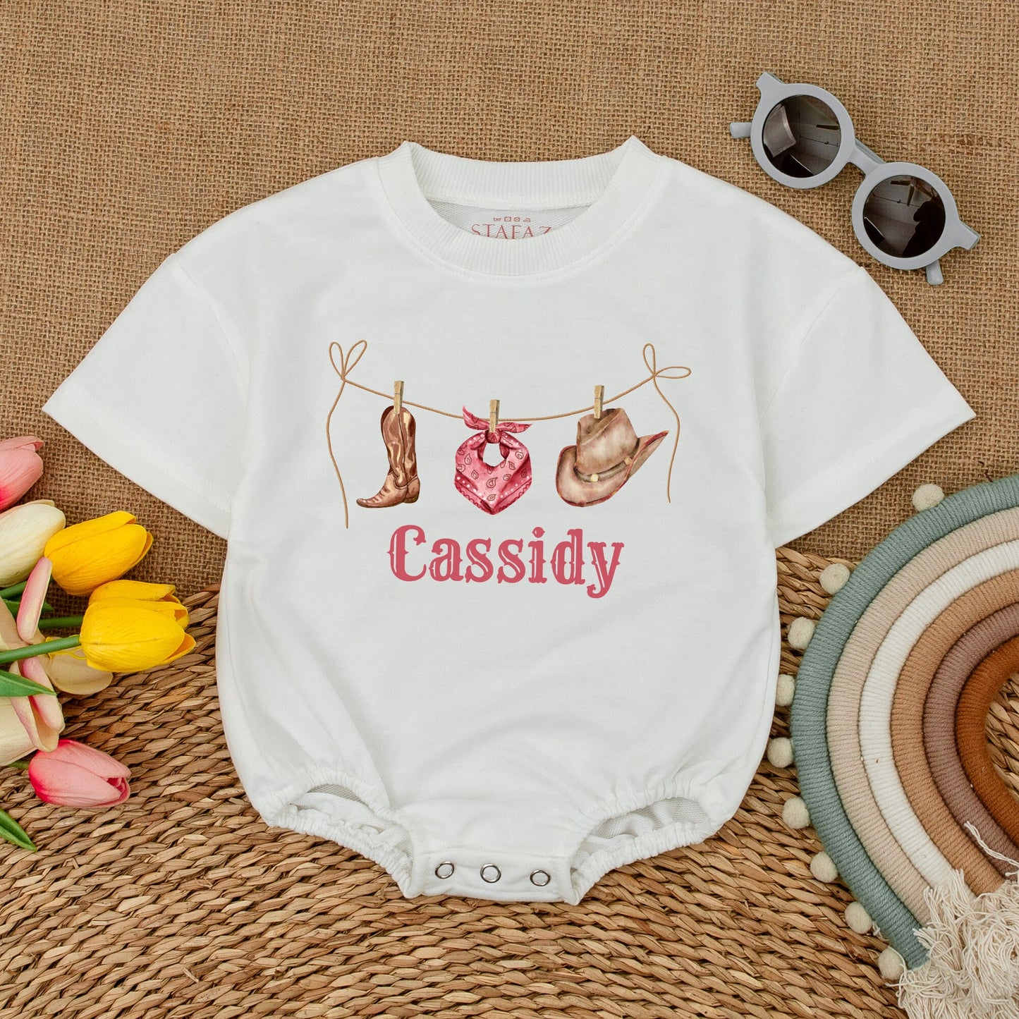 Personalized Cowgirl Romper: Western Country Baby Shower Gift