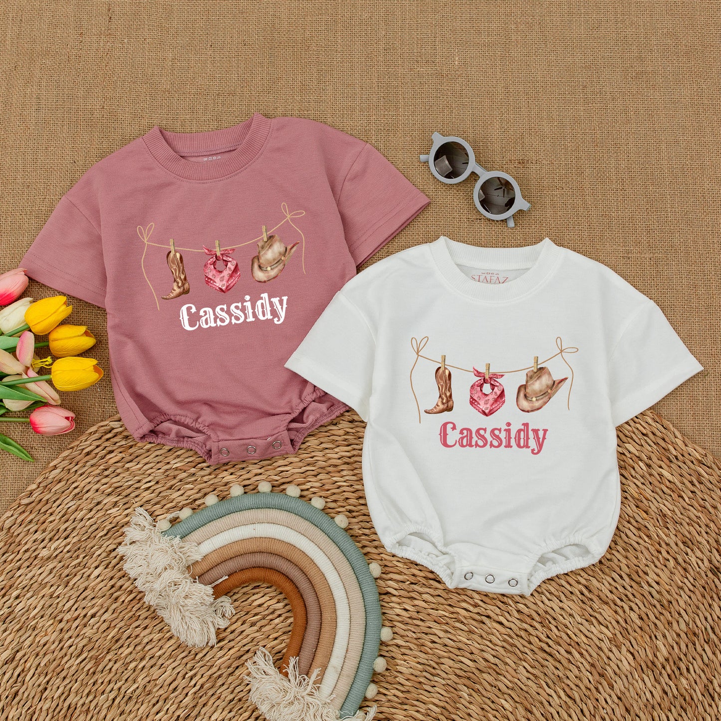 Personalized Cowgirl Romper: Western Country Baby Shower Gift