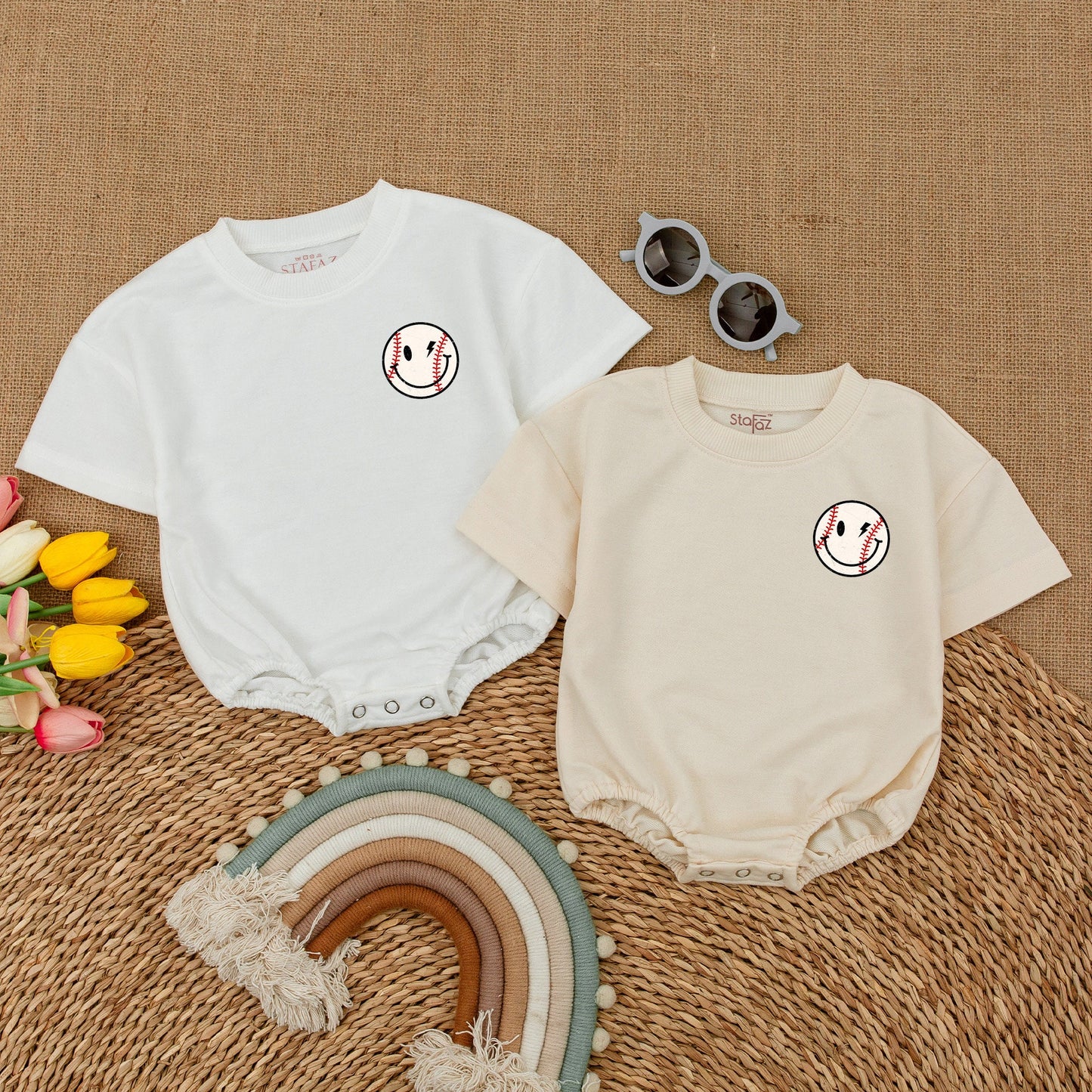 Retro Checkered Baseball Romper – Perfect Baby Shower Gift Idea