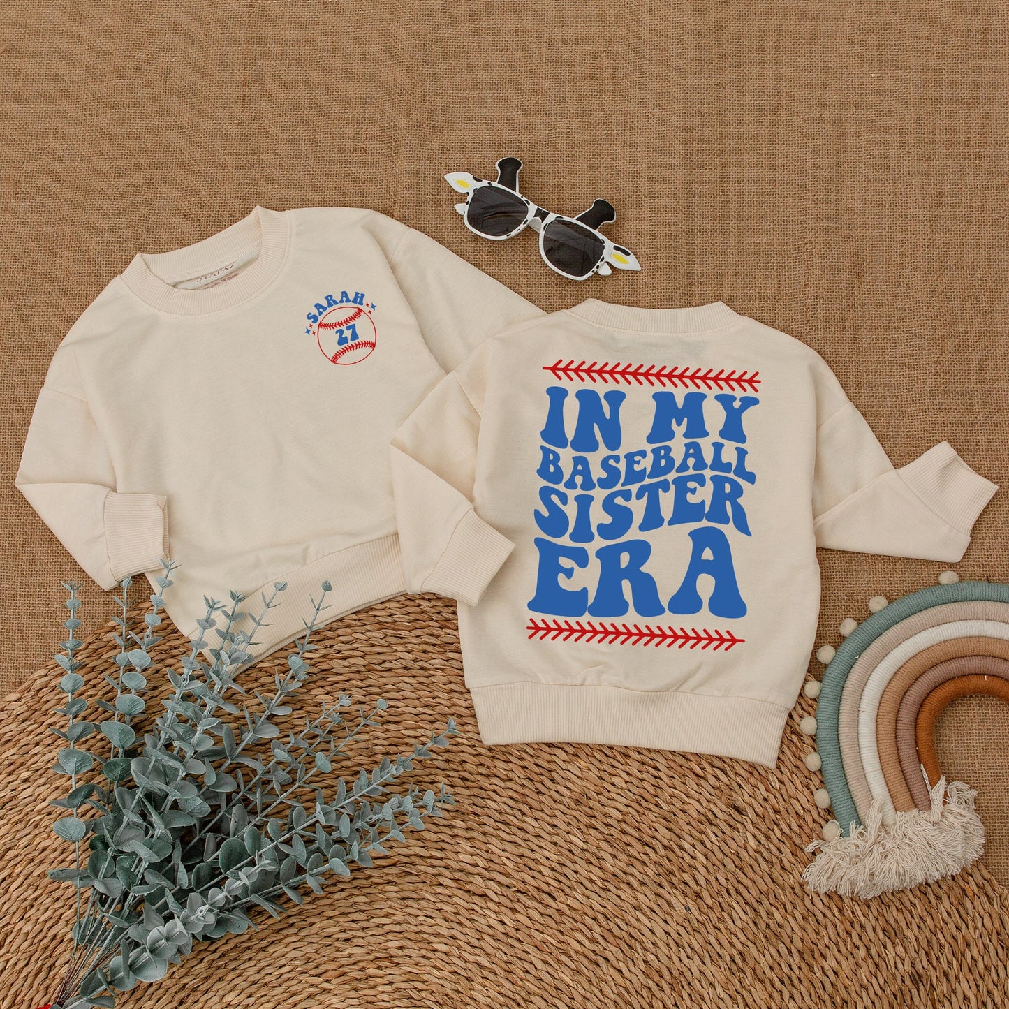 Personalized Baseball Sister Era Baby Romper - Girl Baseball Outfit
