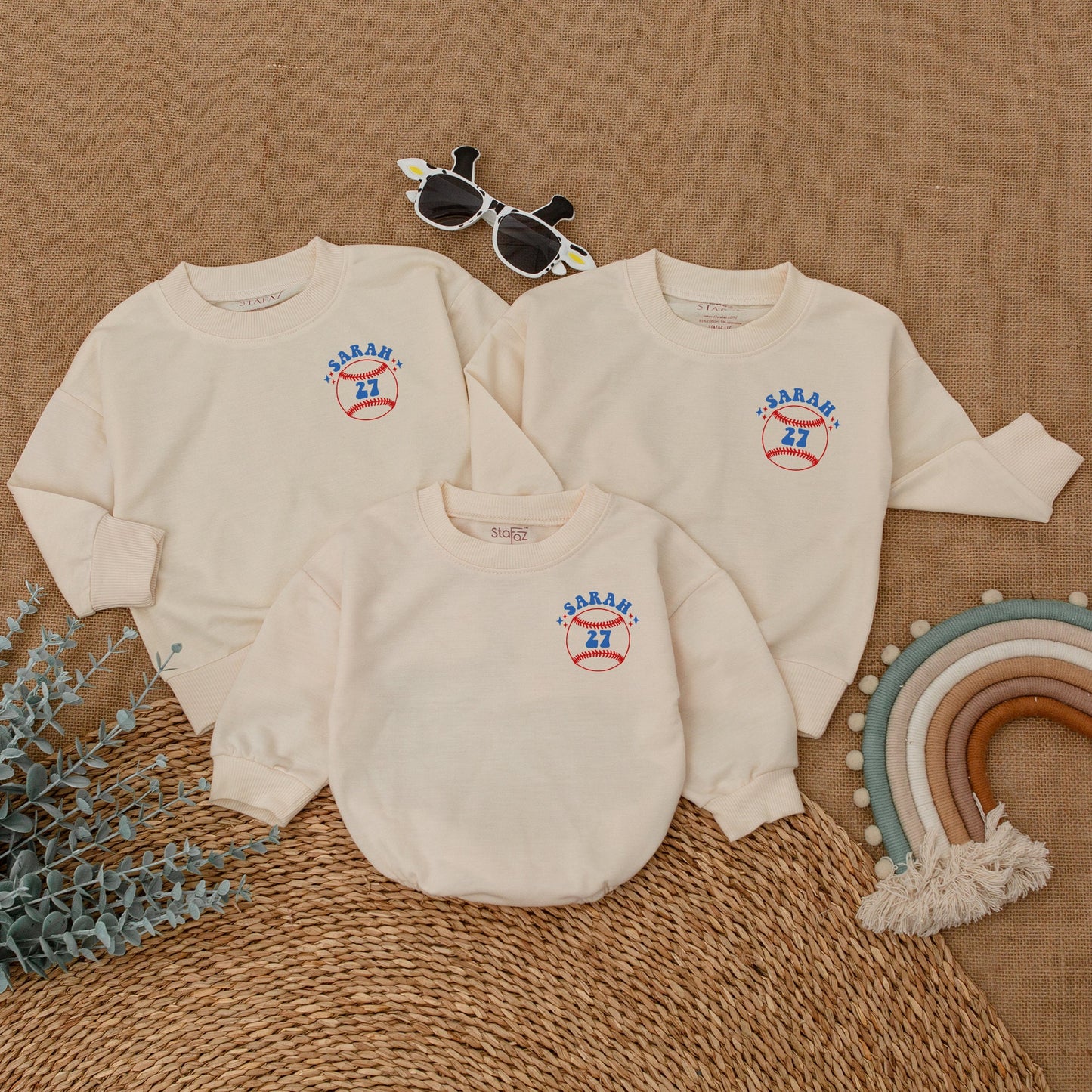 Personalized Baseball Sister Era Baby Romper - Girl Baseball Outfit