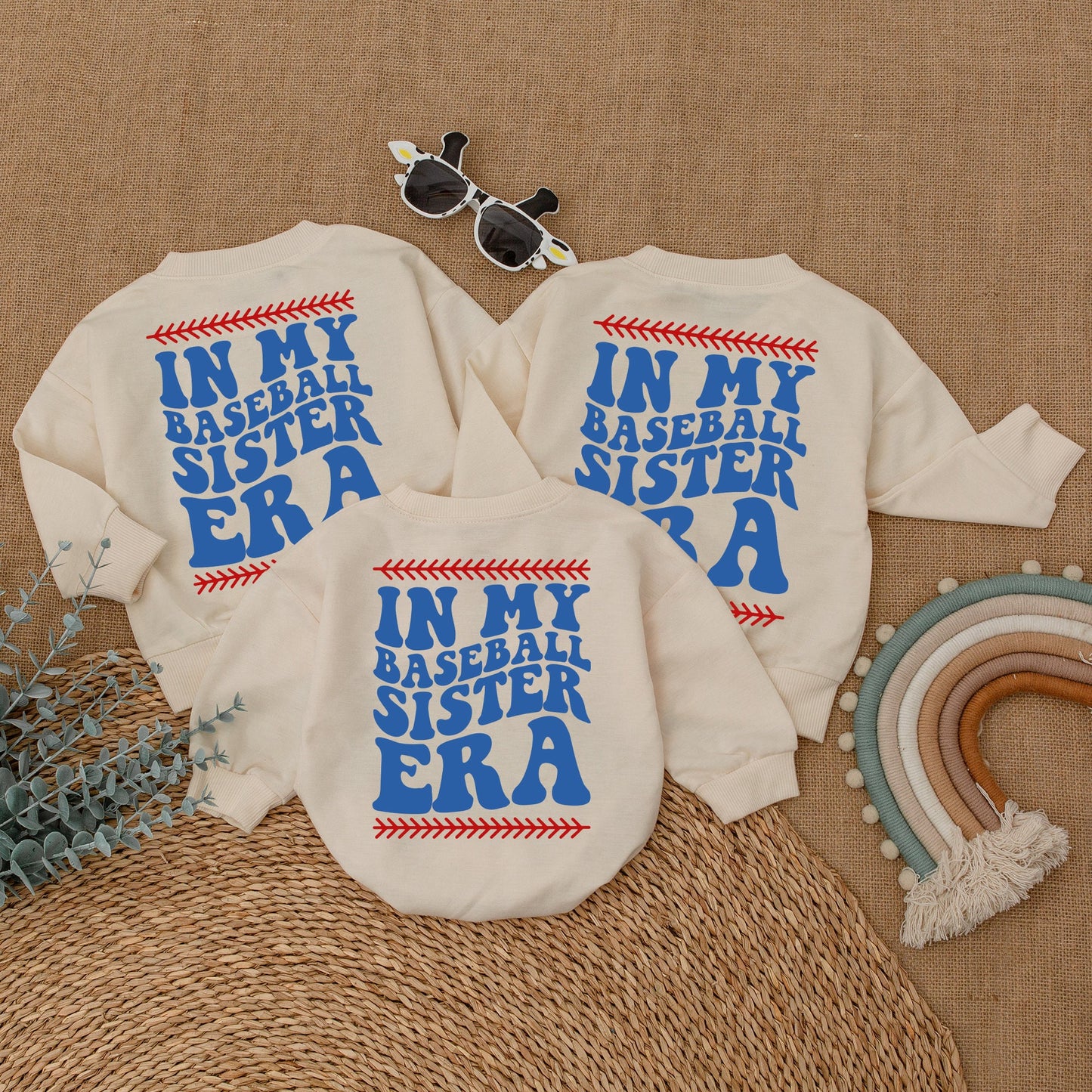 Personalized Baseball Sister Era Baby Romper - Girl Baseball Outfit