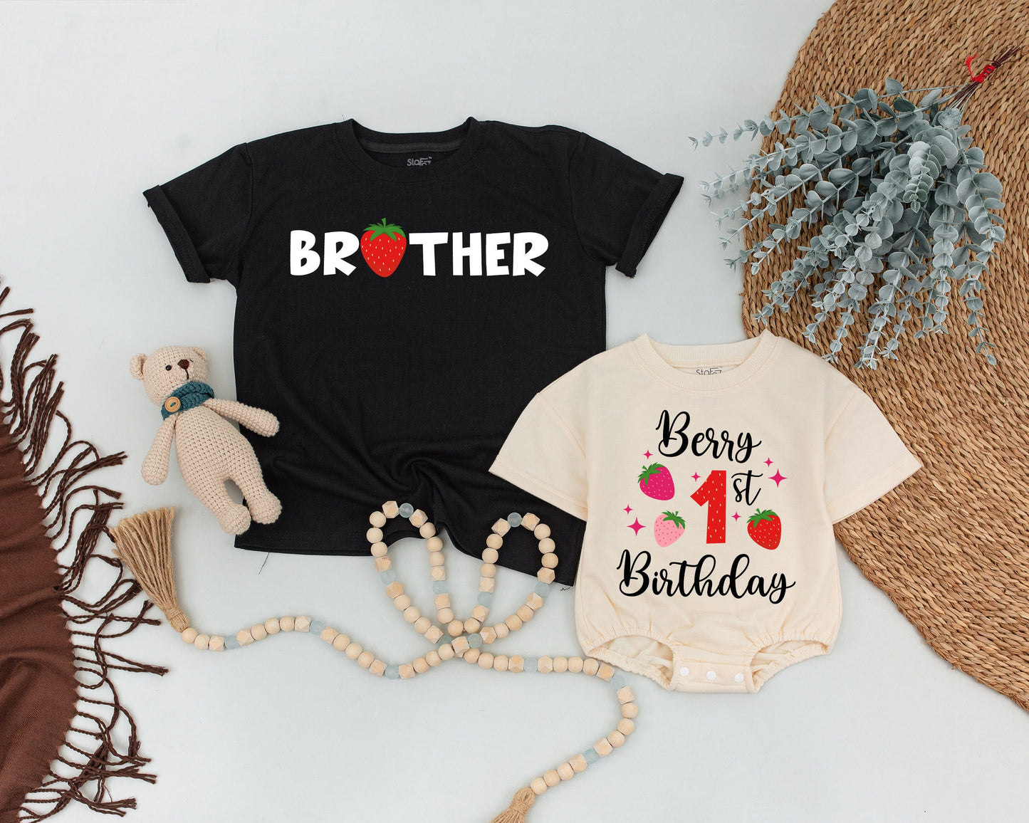 Berry First Birthday Family Matching Shirts Daddy Mommy Brother Sweet One Strawberry Celebration Outfit