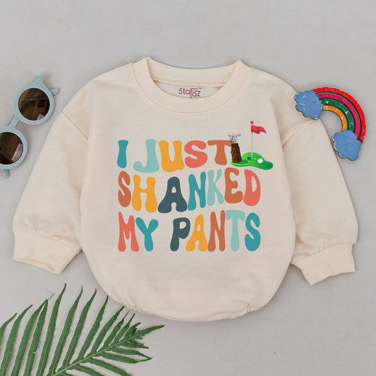 I Just Shanked My Pants Romper Retro Golfer Buddy Bodysuit Baby Boy Golf Outfit Future Golfer Teal Orange Yellow Salmon