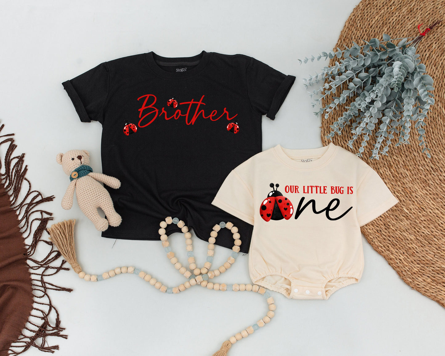 Cute Ladybug First Birthday Outfit for Girls Matching Family Ladybug Birthday Tees Mommy and Me Bug Theme Party Clothes
