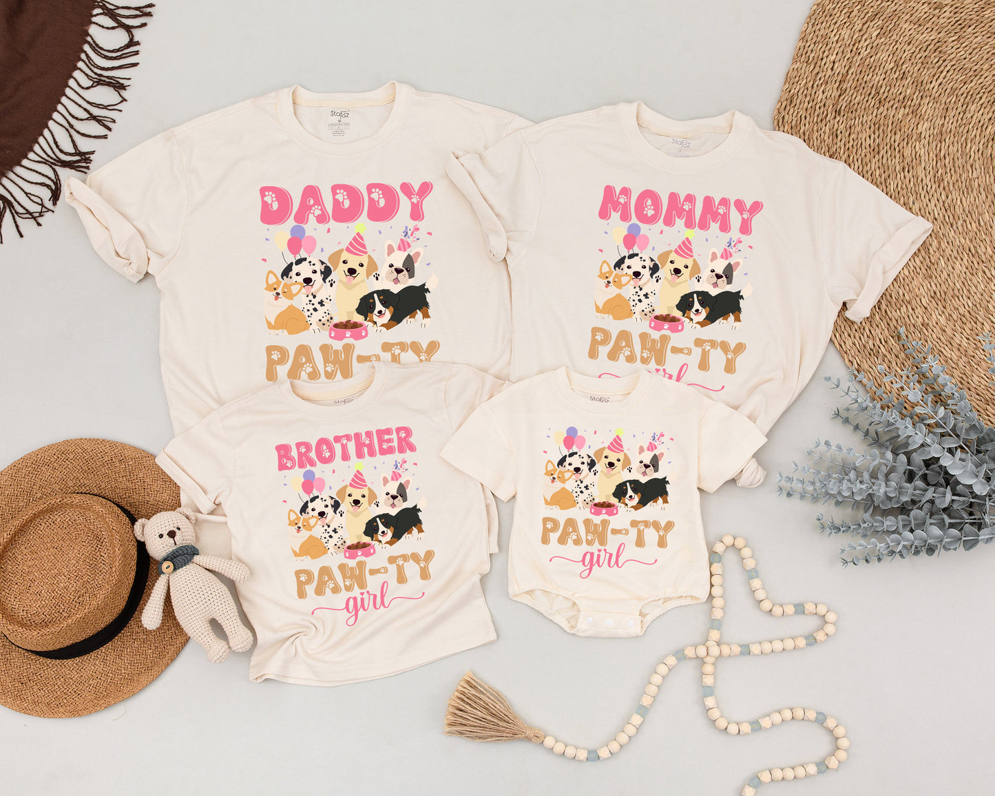 Puppy Birthday Girl Shirt | Dog Party Matching Family T-Shirt Outfit
