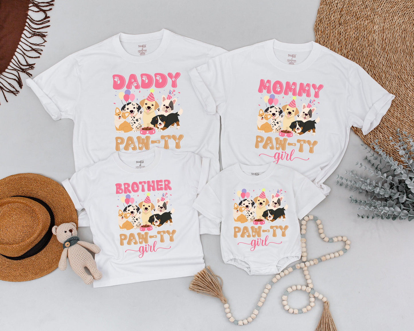Puppy Birthday Girl Shirt | Dog Party Matching Family T-Shirt Outfit
