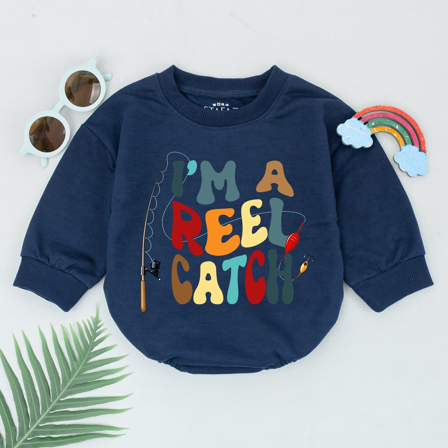 I'm A Reel Catch Romper, Fishing First Birthday Outfit, 1st Birthday Fish Baby Bodysuit, Smash Cake, Baby Shower Gift for Boy, Ofishally One (139 chars)