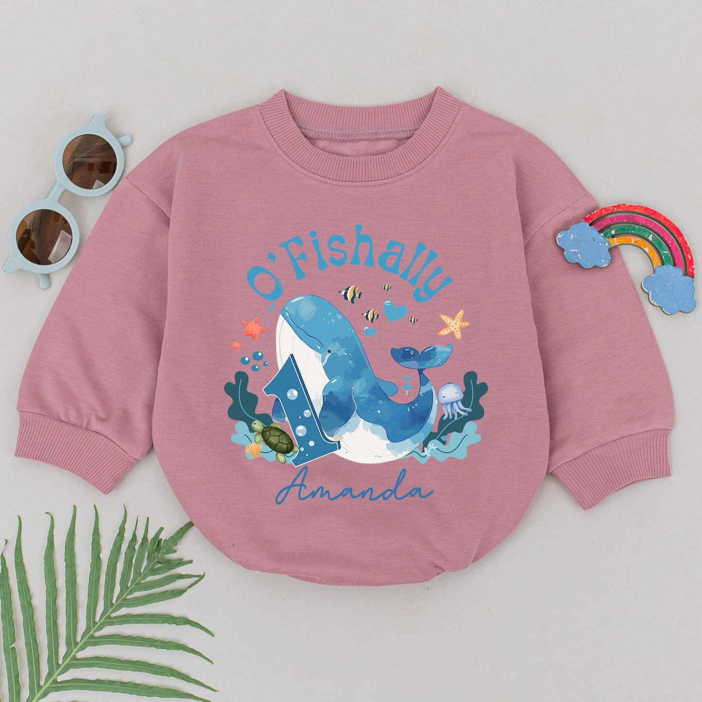 O-Fish-Ally One Romper First Birthday Fishing Theme Baby Outfit Soft Cotton Bodysuit Smash Cake Photo Shoot Baby Shower Idea for Infants