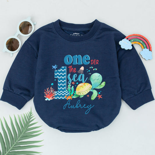 One-der The Sea 1st Birthday Romper Sea Creature Outfit for Baby Boy or Girl, Under the Sea Theme First Birthday Gift