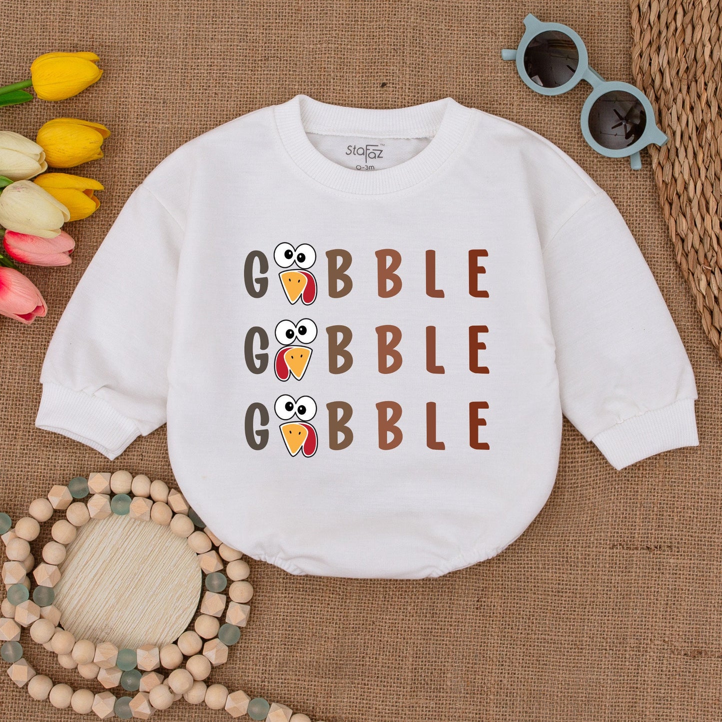 Thanksgiving Baby Bodysuit: Cute Turkey Bubble Romper Outfit