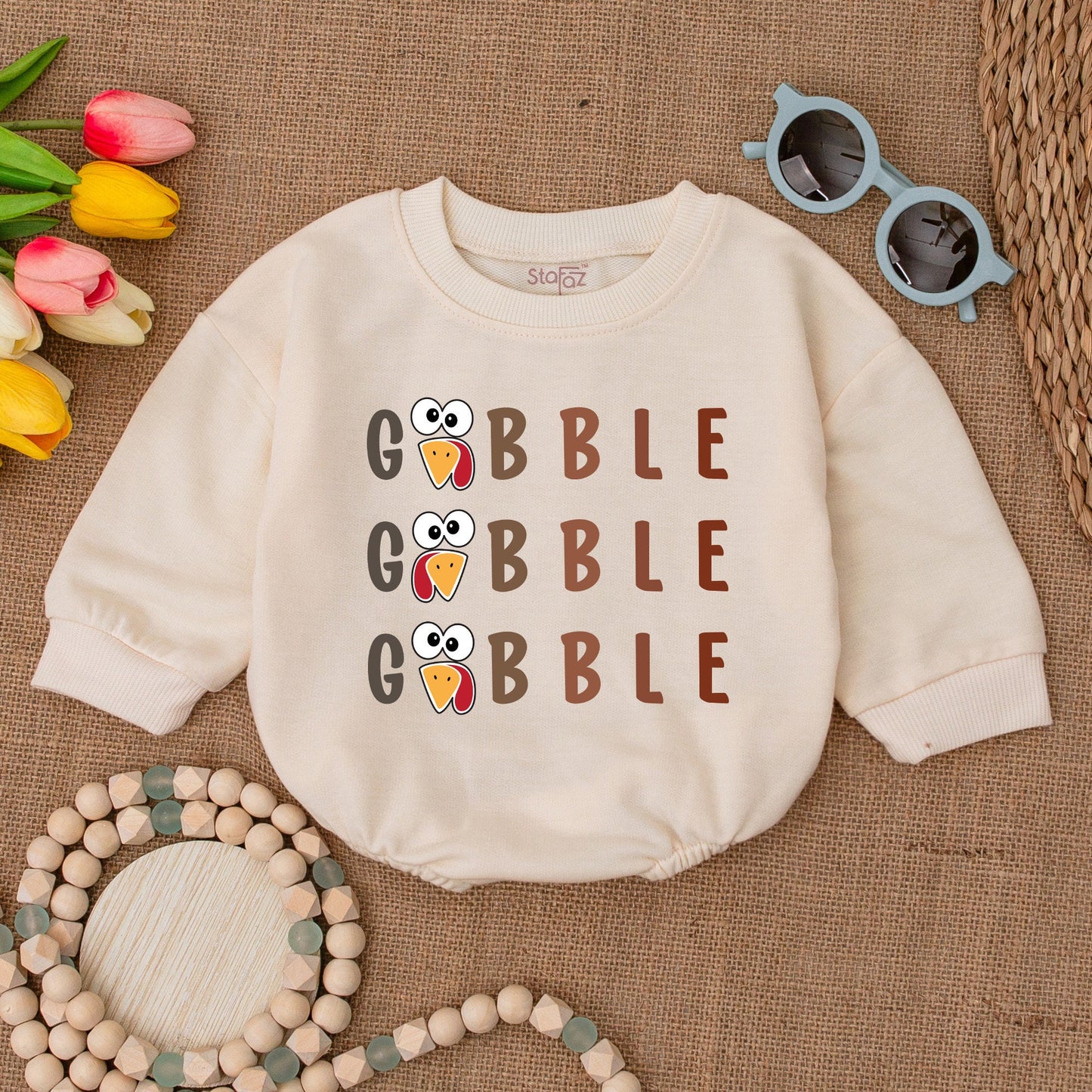 Thanksgiving Baby Bodysuit: Cute Turkey Bubble Romper Outfit