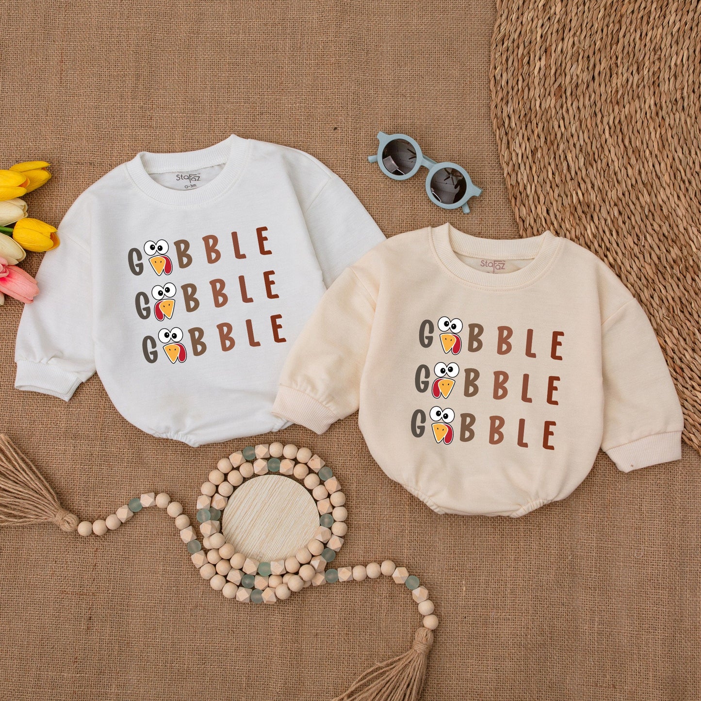 Thanksgiving Baby Bodysuit: Cute Turkey Bubble Romper Outfit