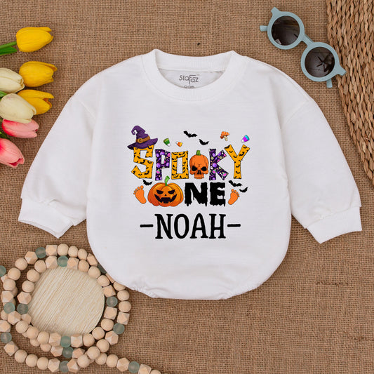 Spooky Ghost Baby Romper, Halloween Outfit, Personalized Gift