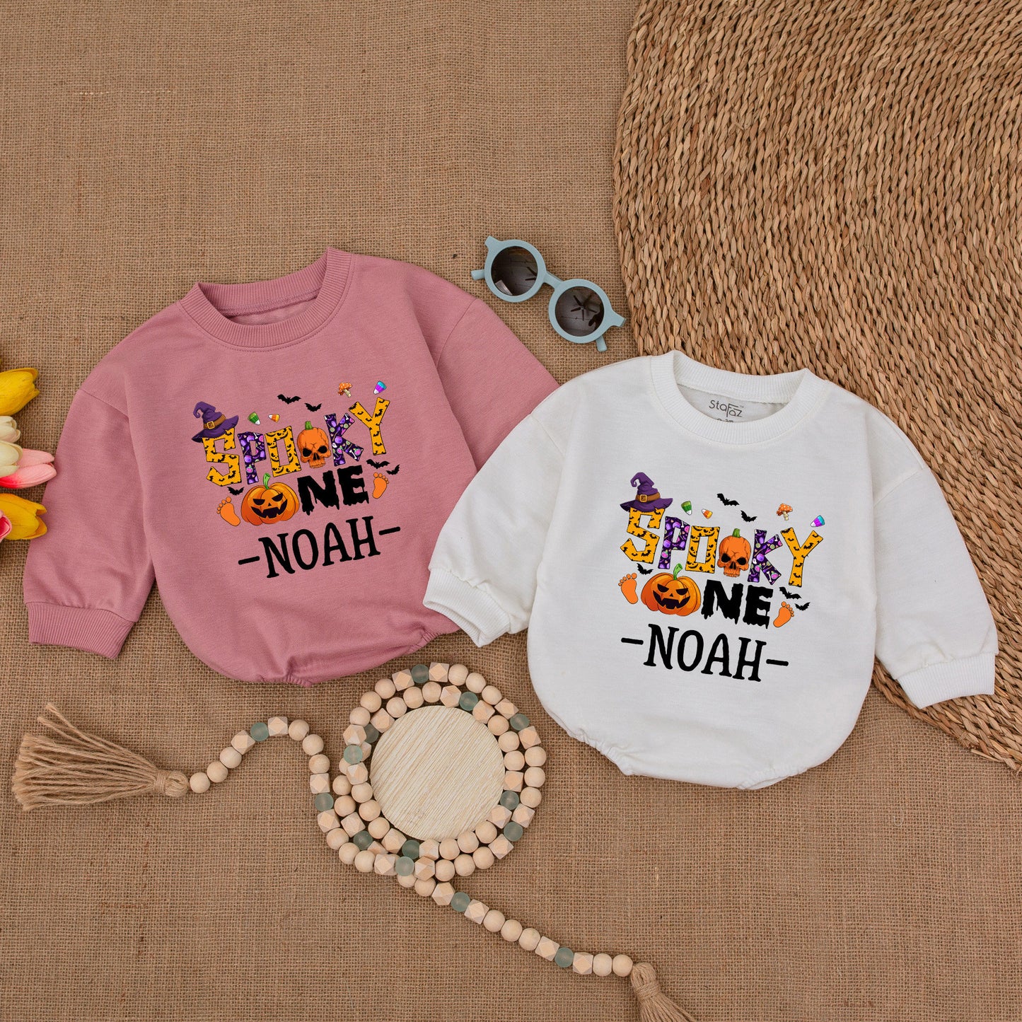 Spooky Ghost Baby Romper, Halloween Outfit, Personalized Gift