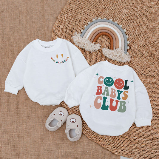 Cool Babys Club Romper Sweater Matching Sibling Outfit Baby Girl Announcement Shower Gift