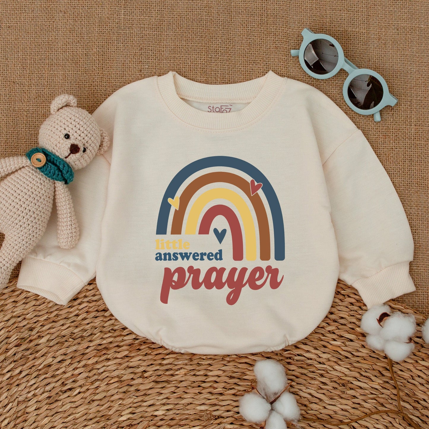 Little Answered Prayer Baby Romper Religious Miracle Newborn Bodysuit New Baby Shower Gift Pregnancy Announcement Coming Home Outfit