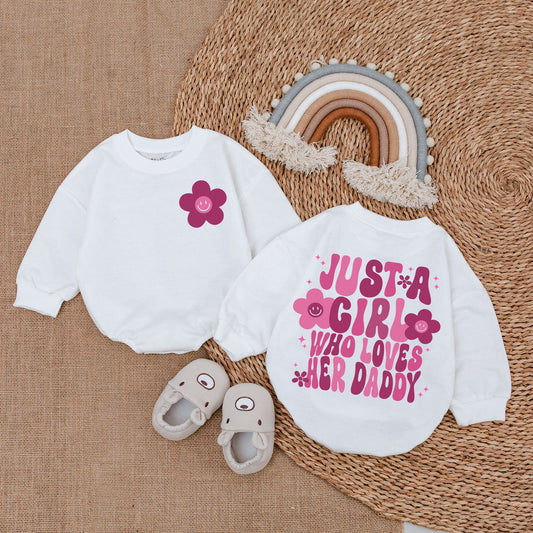 Daddy's Girl Romper: Just A Girl Who Loves Her Daddy Outfit Cute Baby Bodysuit Soft Cotton Clothes Newborn Gift Set Comfortable Playwear Adorable Daddy and Me Style (138 chars)