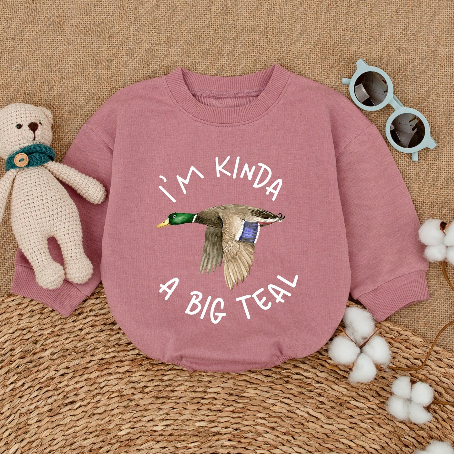 I'm Kinda A Big Teal Deal Duckling Baby Romper Newborn Infant Bubble Bodysuit perfect for a delightful Baby Shower Gift or Gender Reveal