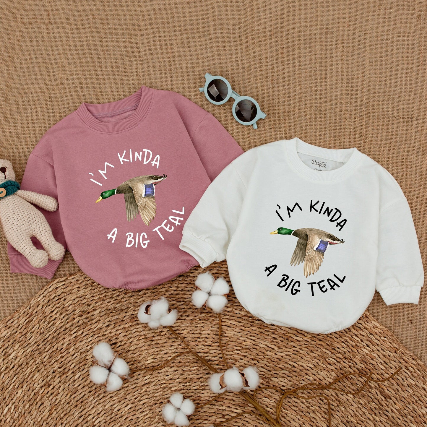 I'm Kinda A Big Teal Deal Duckling Baby Romper Newborn Infant Bubble Bodysuit perfect for a delightful Baby Shower Gift or Gender Reveal