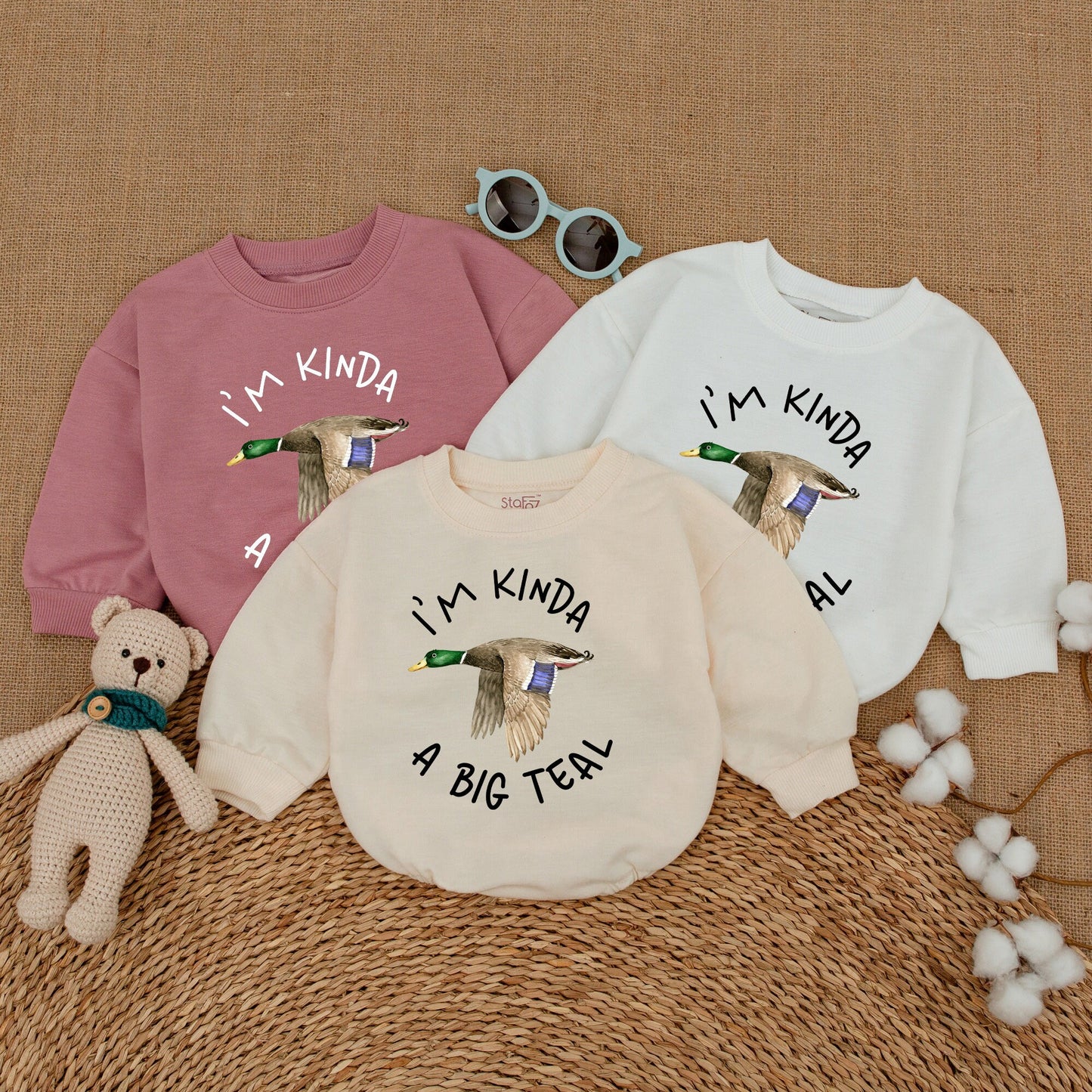 I'm Kinda A Big Teal Deal Duckling Baby Romper Newborn Infant Bubble Bodysuit perfect for a delightful Baby Shower Gift or Gender Reveal