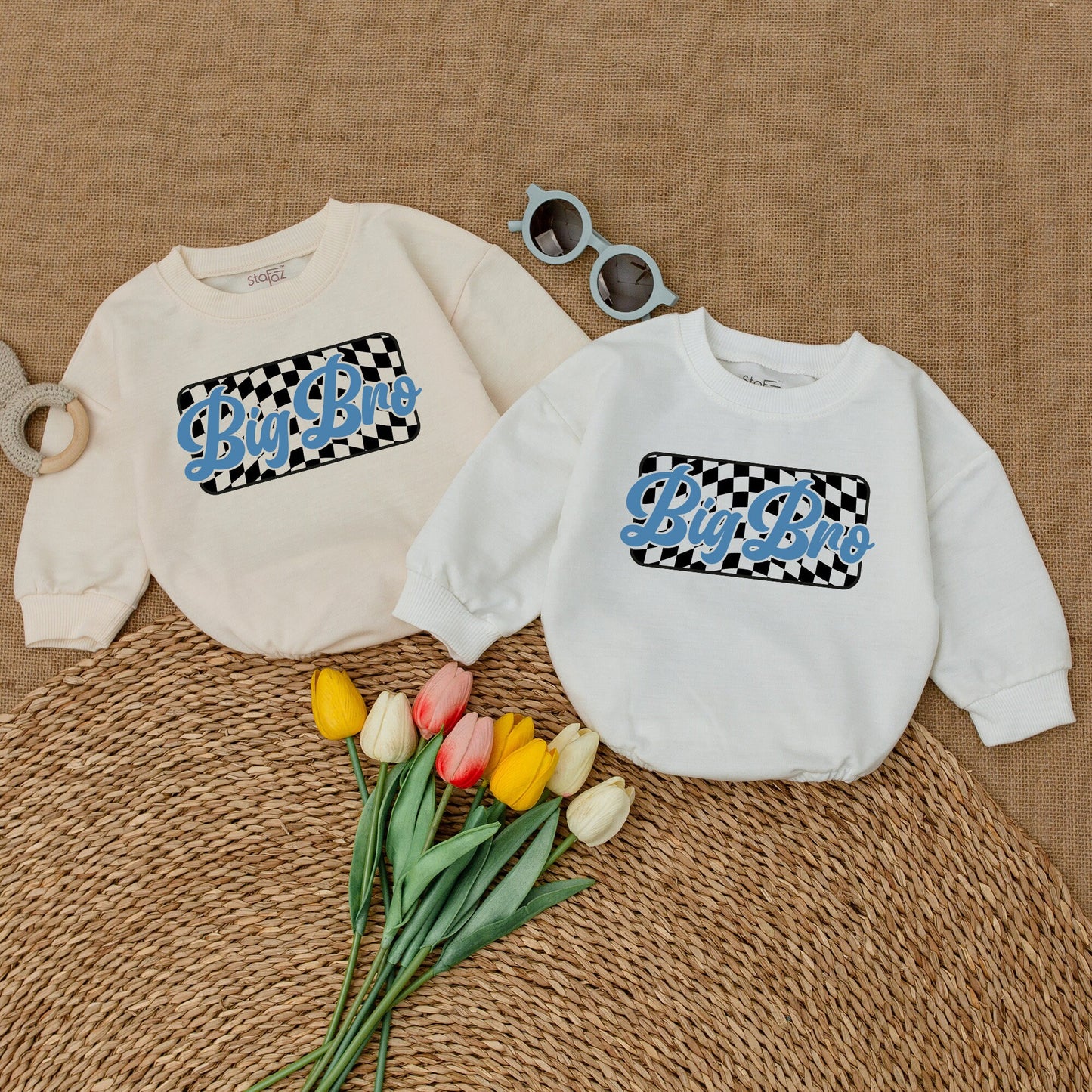 Big Brother Baby Romper Bodysuit Sweatshirt Matching Sibling Set Pregnancy Announcement Baby Shower Gift