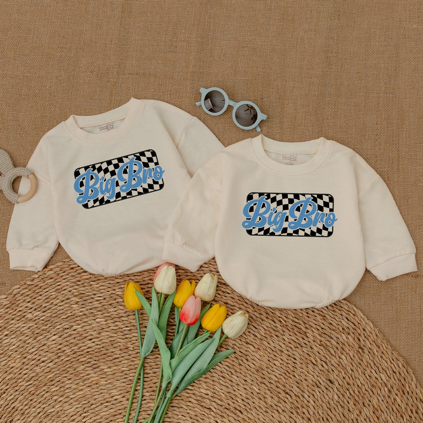 Big Brother Baby Romper Bodysuit Sweatshirt Matching Sibling Set Pregnancy Announcement Baby Shower Gift